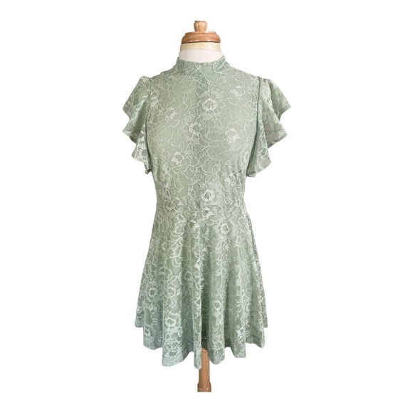 NWT Maeve Sleeveless Mock Neck Lace Mini Dress - Picture 3 of 7